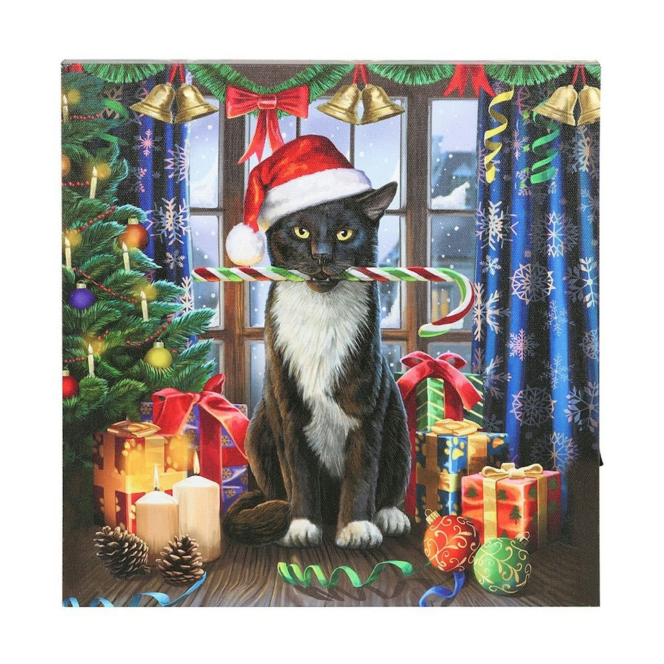 image 1 of Lisa Parker Krampuss Christmas Light Up Canvas - Multicoloured - One Size One Size