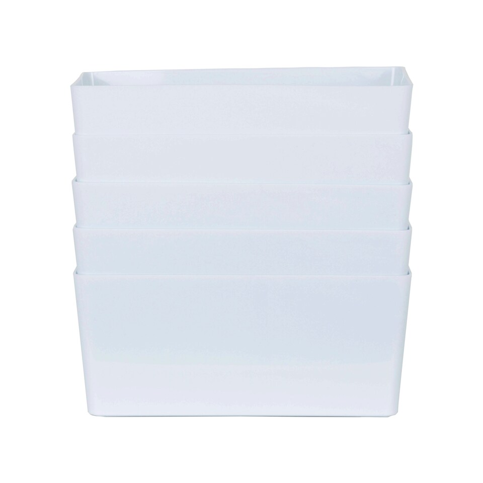 image 1 of Wham Studio 5 x 3.9L Rectangular Plastic Storage Baskets Ice White Grey