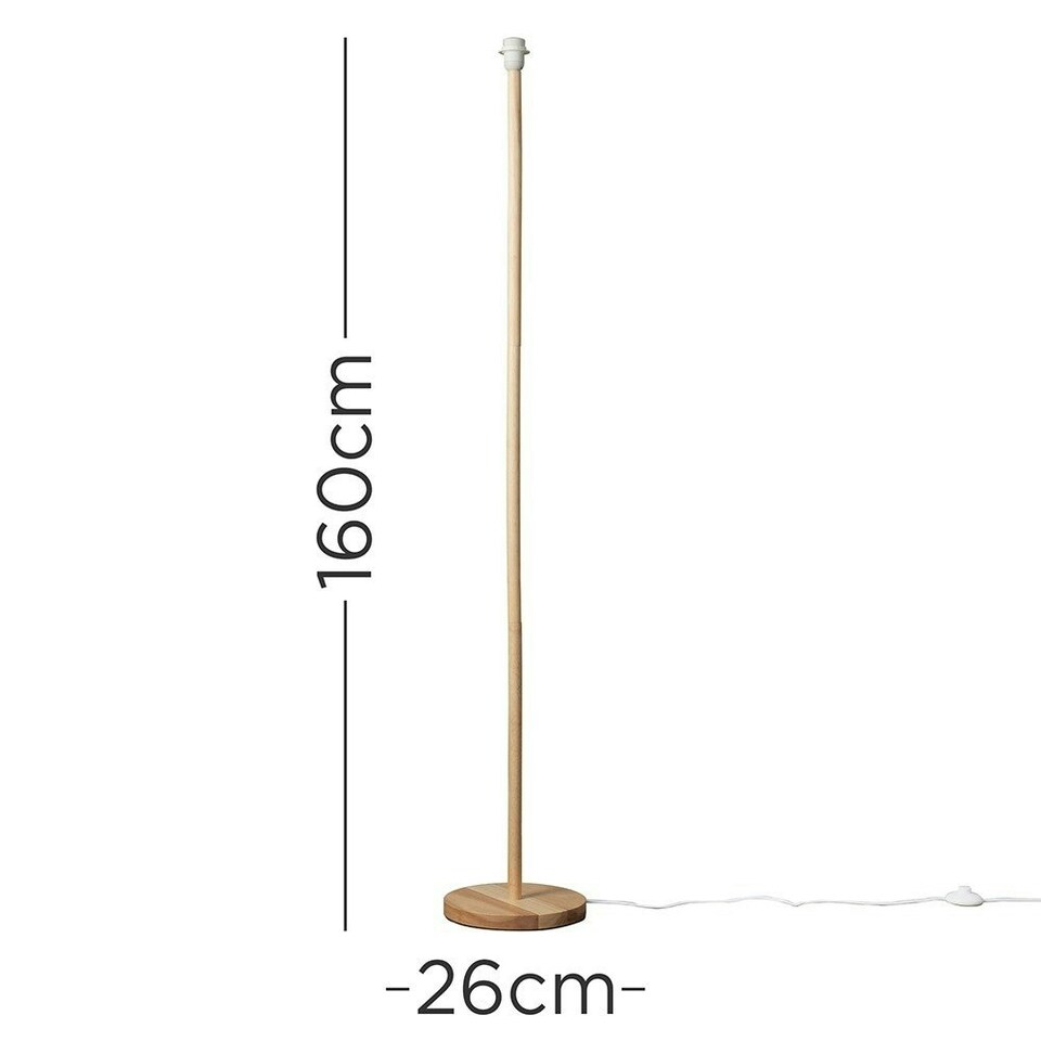 image 1 of ValueLights Modern Scandi Floor Lamp Base In Light Wooden Finish | Brown
