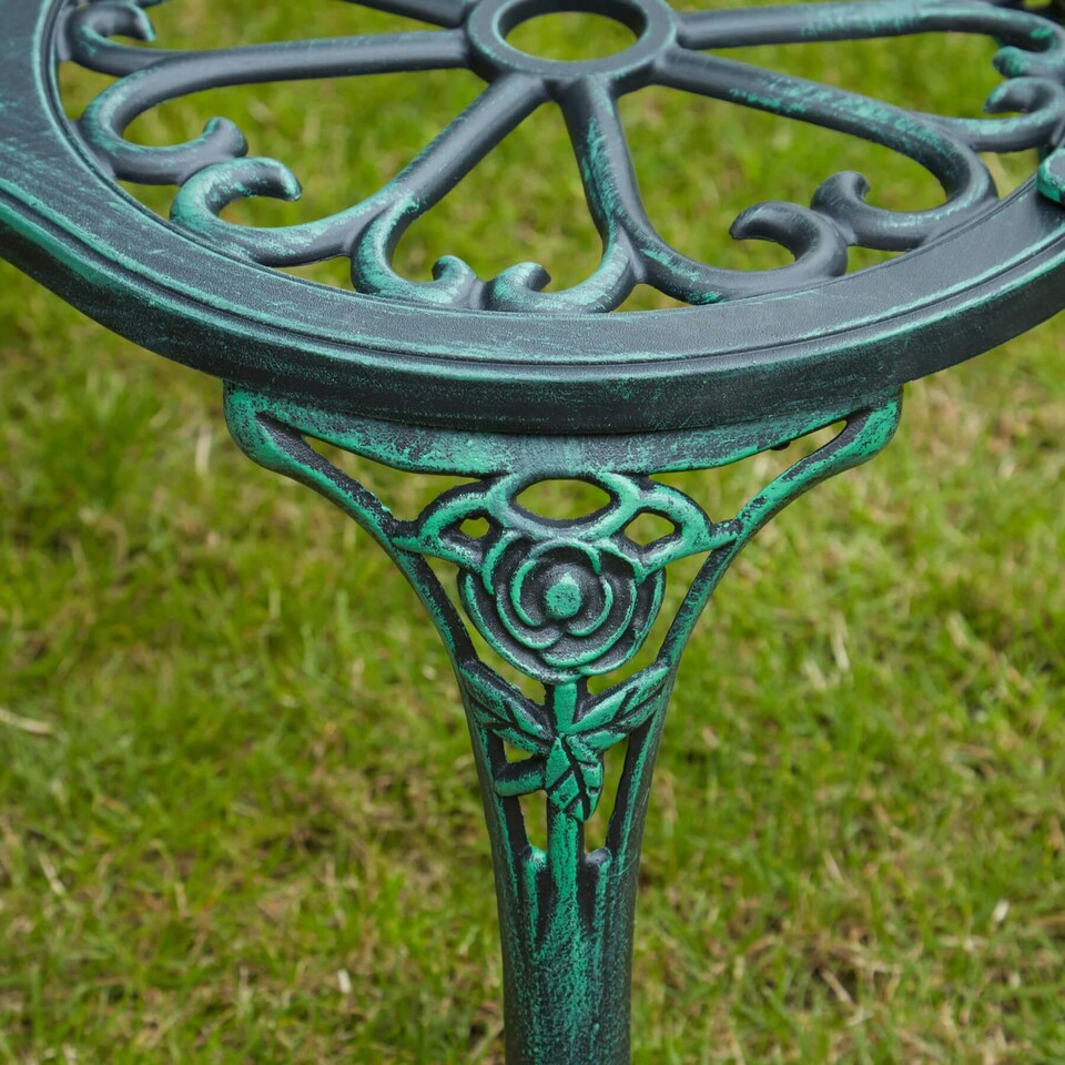 image 1 of Cast Aluminium Garden Bench Metal Frame 2 Seater Patio Chair Outdoor Seating Grey