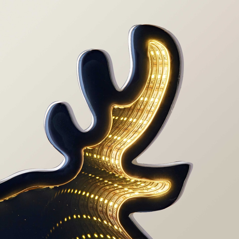 image 1 of ValueLights Ronnie Reindeer Mirrored Multicolour Illuminated Decoration and 2835 LED 7.2W Multicolour Bulb