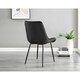 image 3 of Furniturebox 2x Pesaro Black Velvet Black Leg Luxury Dining Chairs