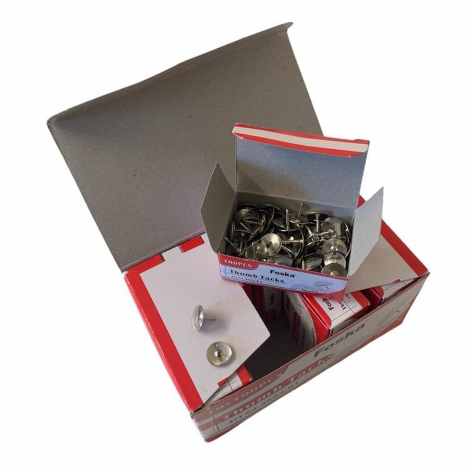 image 1 of Box of 1000 Silver Push Pins