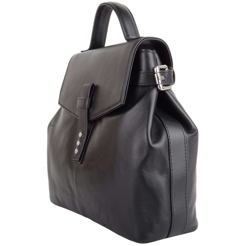 image 1 of Premium Soft Genuine Leather Cross Body Shoulder Bag, Detachable Strap | Grey | LightGrey