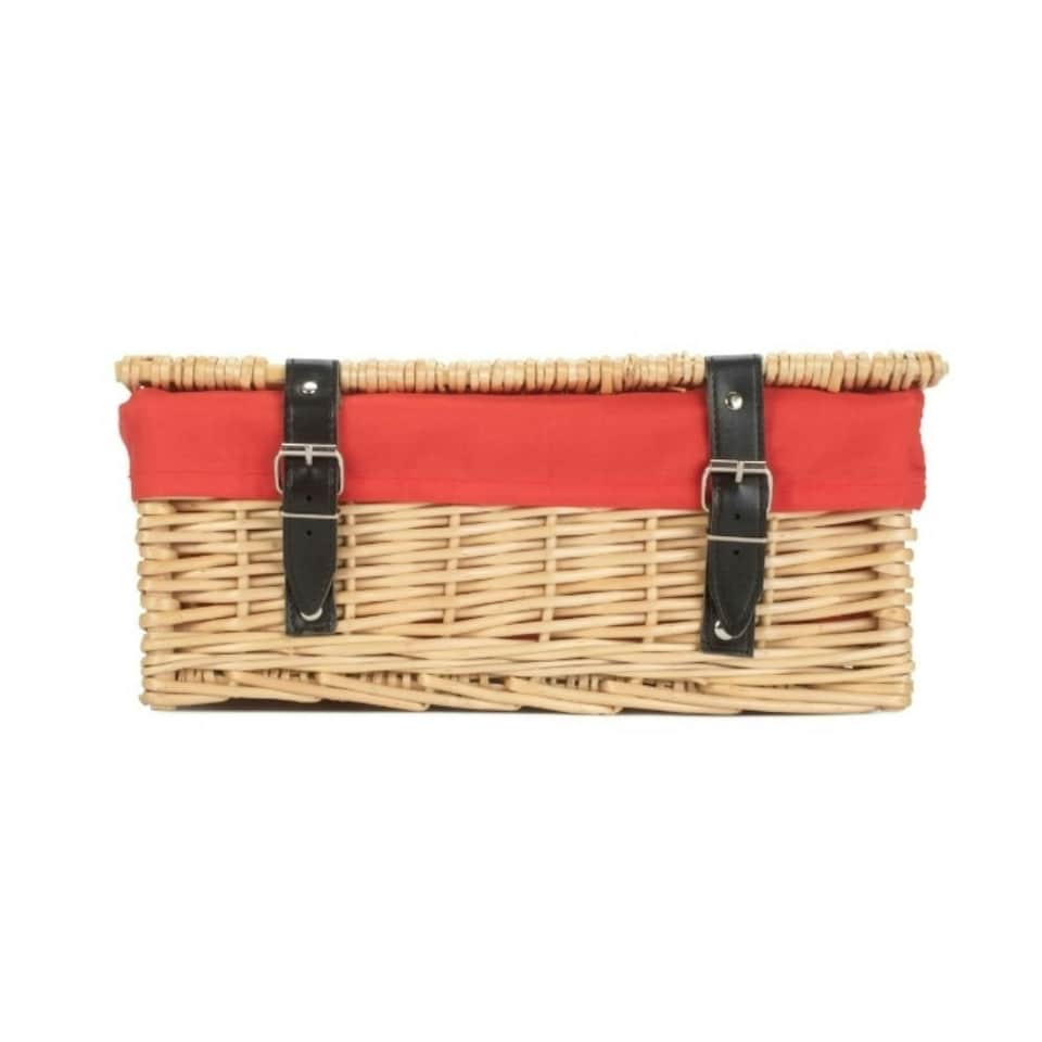image 1 of 36cm Buff Wicker Empty Picnic Basket Red | Red | One Size