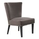 image 1 of Interiors by Premiers Grey Velvet Dining Chair, Dining Room Accent Chair, Velvet Upholstered Wing Chair with Wooden Legs