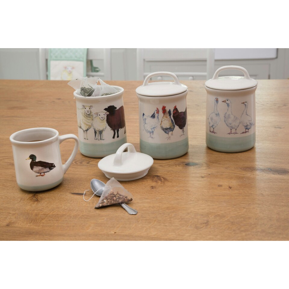 image 1 of Apple Farm Sugar Canister Geese Stoneware 700ml