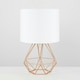 image 3 of ValueLights Angus Brushed Copper Table Lamp with White Tapered Shade Copper