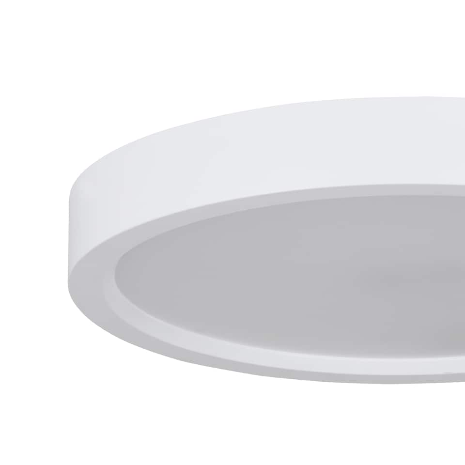 image 1 of EGLO Basic Idun-E Plastic LED Flush Ceiling Light, White | Black