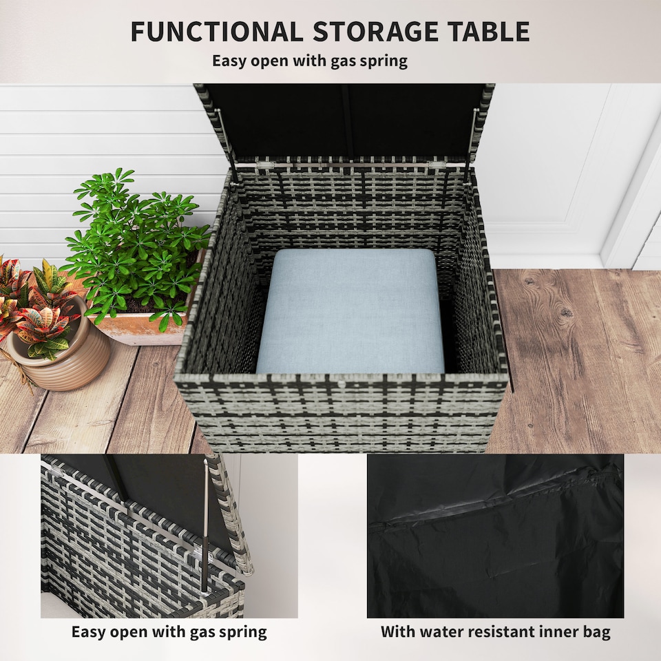 image 1 of Outsunny 6 PCS Patio Rattan Sofa Set Conversation Garden Furniture Grey