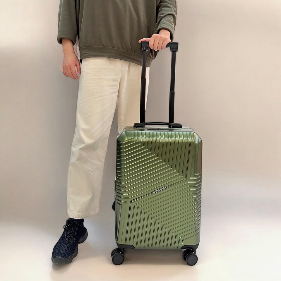 image 1 of 2 Piece Hard Shell Luggage Suitcase Set | Strap On Vanity Case + 20’ inch Small Cabin Suitcase