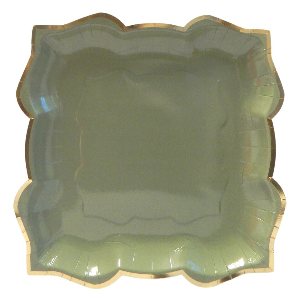 image 1 of Lotus Large Party Plates (10pk) - Sage (Green) | Green | Green | 30 | 10