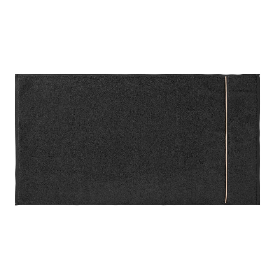image 1 of Bianca Zero Twist Satin Stitch Cotton Hand Towel | Black | Hand towel