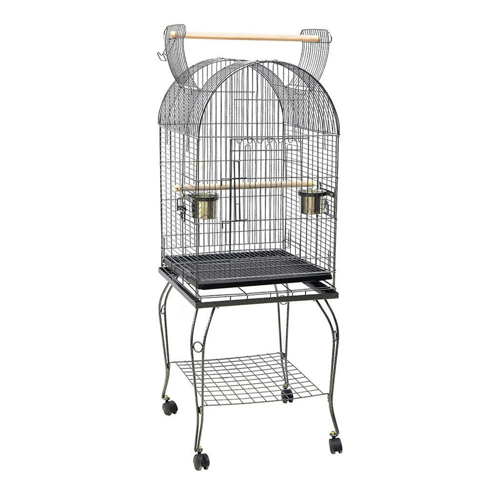 Living And Home Large Wheeled Bird Parrot Cage With Playtop