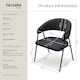 image 6 of Dining Chair Bedano - woven fabric, padded, 150 kg load capacity - Set of 6 Black