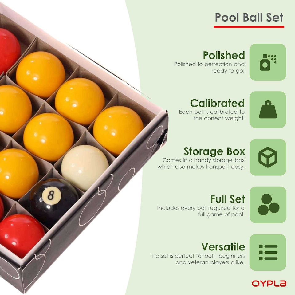 image 1 of Full Size UK Regulation 16 Red and Yellow Pool Ball Set | Multi