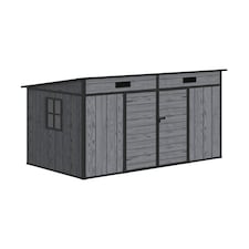 Living and Home 6x4FT Outdoor Garden Storage Shed, Dark Grey | Grey | Dark Grey | 1