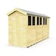 image 1 of 4 x 14 Feet Apex Shed - Single Door With Windows - Wood - L417 x W118 x H217 cm | Brown