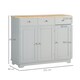 image 7 of HOMCOM Sideboard Buffet Cabinet with Storage Cabinets and Drawers, Grey Grey | Natural Wood
