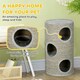 image 3 of PawHut Cat Barrel Tree Tower with Sisal, Cosy Platform, Light Grey