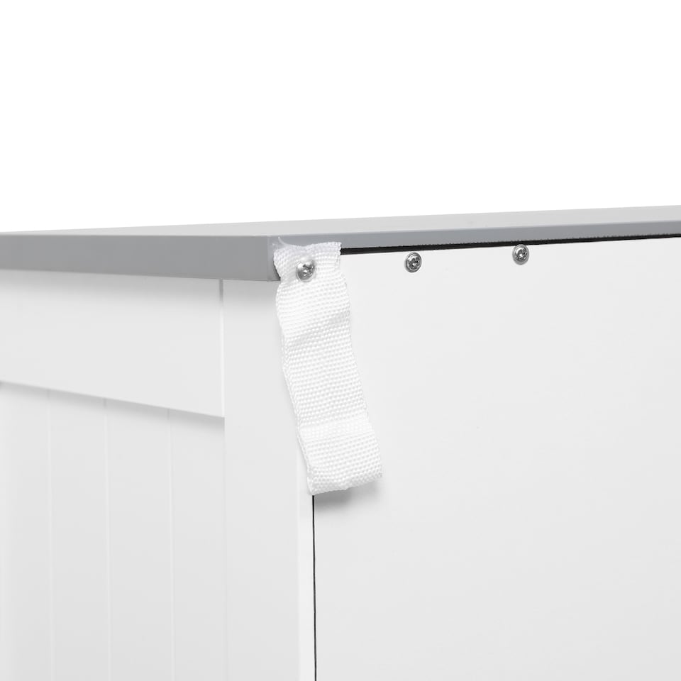 image 1 of kleankin Freestanding Bathroom Cabinet, Storage Cupboard with 2 Drawers, Double Doors, Adjustable Shelf, White