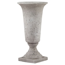 Stone Effect Urn Planter - Ceramic - L31 x W31 x H61 cm Grey