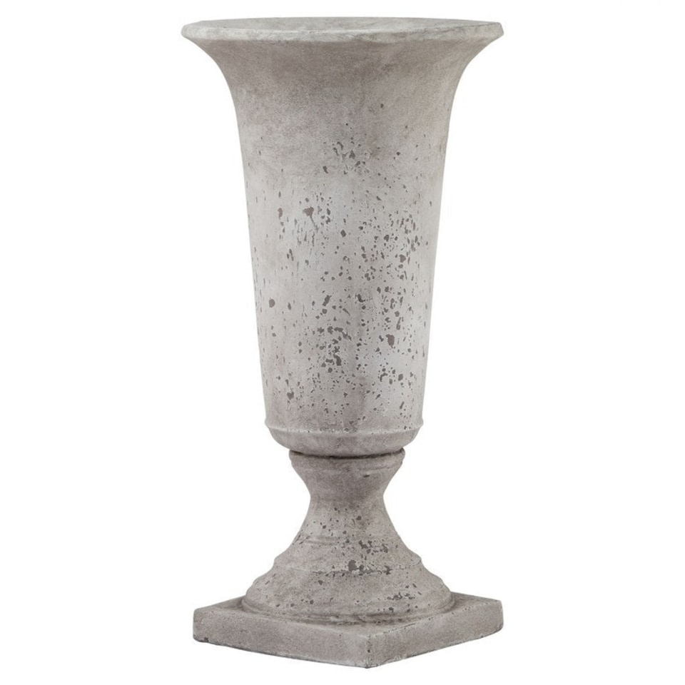 image 1 of Stone Effect Urn Planter - Ceramic - L31 x W31 x H61 cm Grey