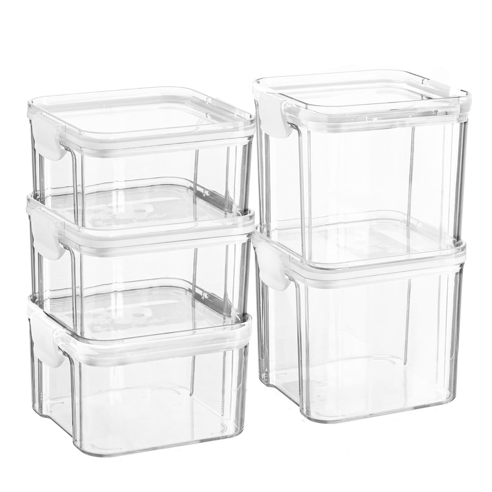 image 1 of Argon Tableware 5 Piece Food Storage Containers Set - 2 Sizes - White