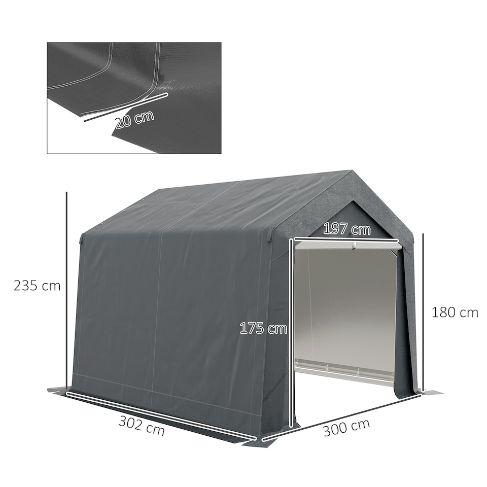 image 1 of Outsunny 3 x 3(m) Garden Storage Shed, Waterproof and Heavy Duty