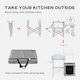 image 6 of Outsunny Camping Kitchen with Cupboard Folding Camping Table with Carrying Bag