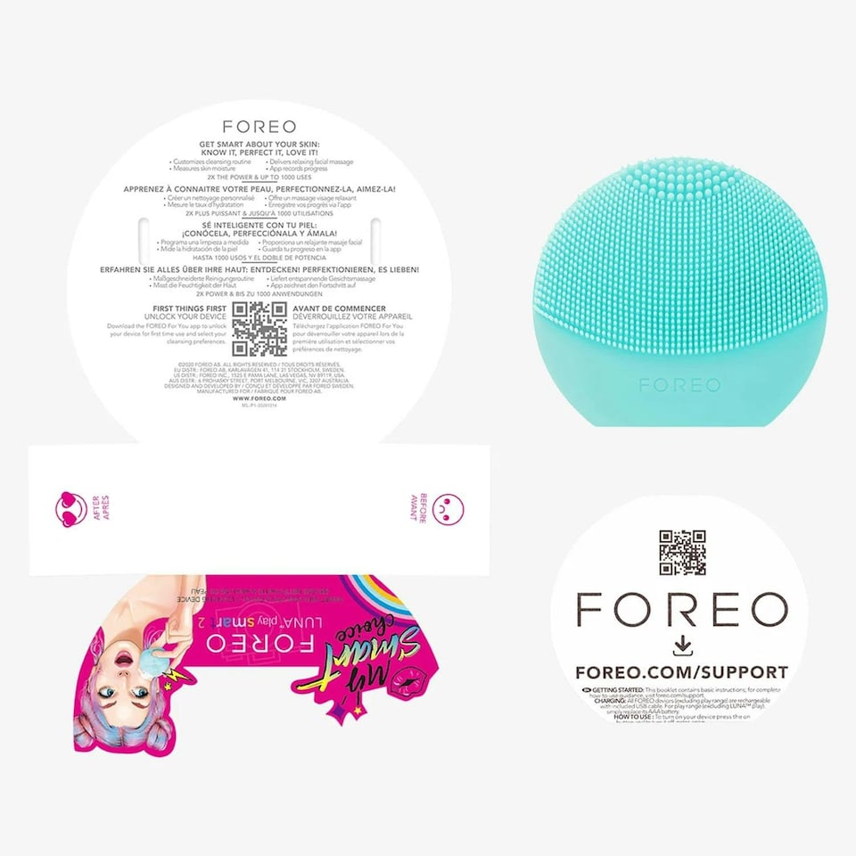 image 1 of FOREO LUNA Play Smart 2 Facial Cleansing Brush Travel-Friendly, Mint for You