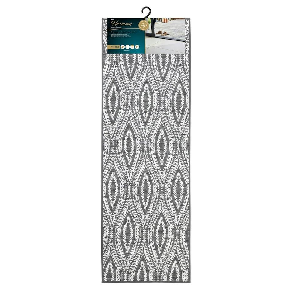 image 1 of JVL Harmony Machine Washable Entrance Runner Doormat, 50x150cm - Eyes