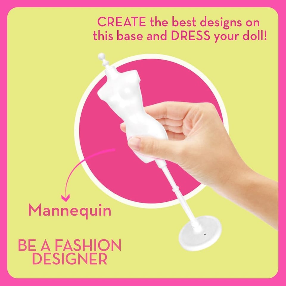 image 1 of Barbie DIY Sparkle Fashion Designer Set – 130-Piece Dress-Up Kit | Design Clothes for Dolls with Rhinestones, Ribbons, Stickers & Mannequin | Sparkle Barbie Clothing Gift for Girls Ages 5+ | Pink