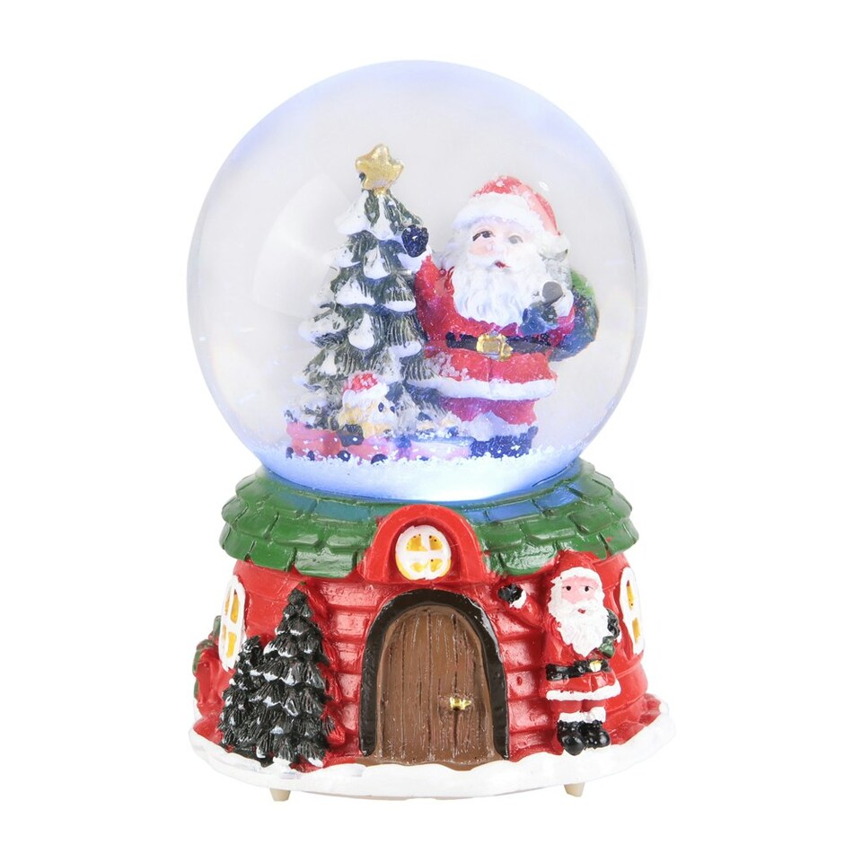 image 1 of Living and Home Santa Claus Glass Music Snow Ball, Christmas Oranaments