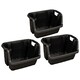 image 3 of Set Of 6 Black Heavy Duty Open Fronted Stacking Crates For Storage & Warehouse Order Picking Black