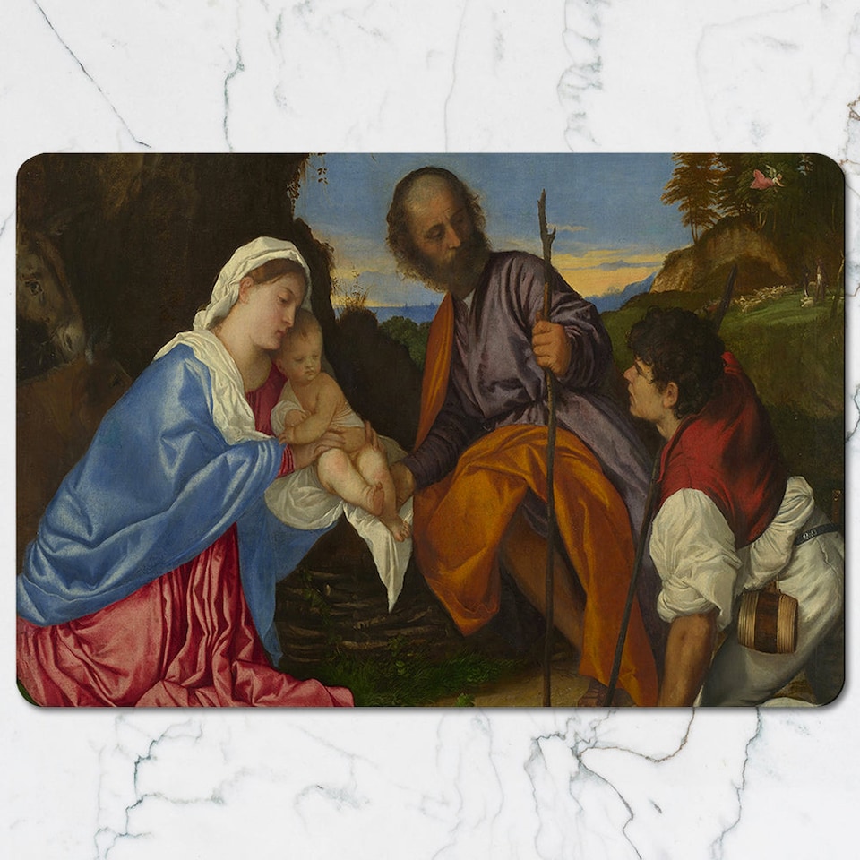 image 1 of Nativity Scene Placemat And Coaster Set With Mary And Baby Jesus
