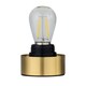 image 2 of Porter - Battery Operated Satin Brass Lamp with Pink Textured Glass Bronze | Pink