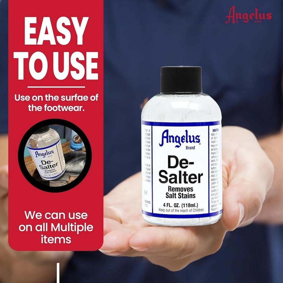 image 1 of Angelus De-Salter - Salt Stain Remover for Leather Boots & Shoes 4oz | Clear