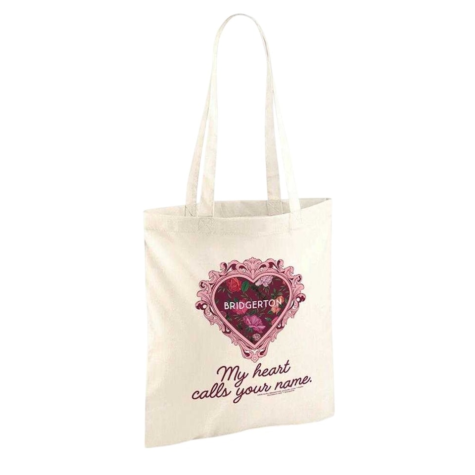 image 1 of Bridgerton My Heart Calls Your Name Tote Bag | Multi | Natural | 1