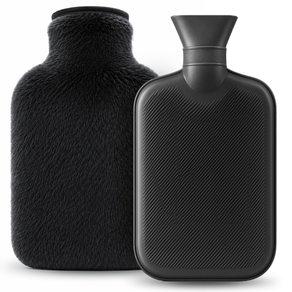 image 1 of 2L Hot Water Bottle - Luxury, Soft and Washable Hot Water Bag for Hot and Cold Compress