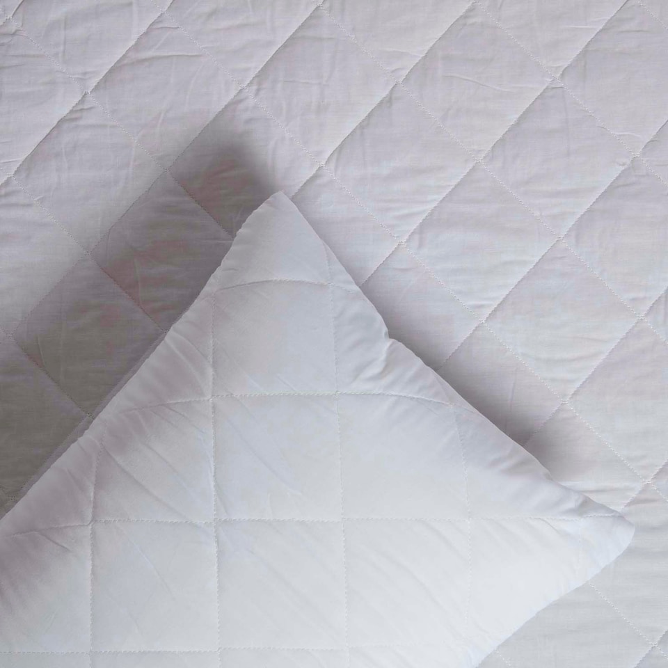 image 1 of Homescapes Cotton Rich Quilted Pillow Protectors - 80 x 80 cm - Pack of 4 White