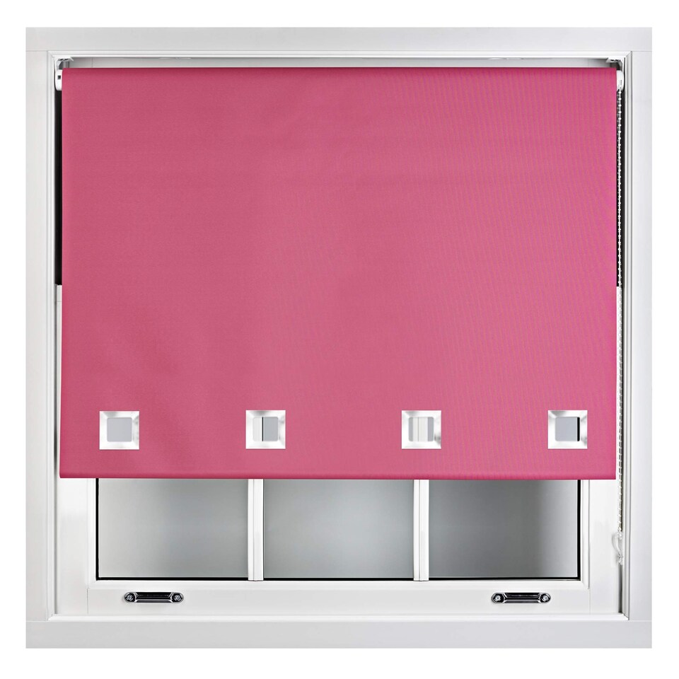 image 1 of FURNISHED Blackout Roller Blinds with Large Square Eyelets Made to Measure Window Shade | Pink | Fuchsia | (W) 150cm x (L) 165cm