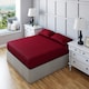 image 1 of Fitted Sheet Polycotton Plain Dyed Extra Deep 25cm Bed Linen Red | Burgundy | Double
