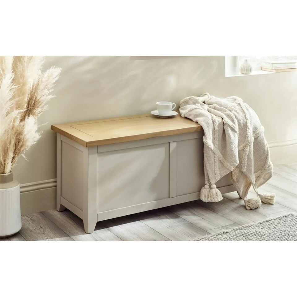 image 1 of Classic Elephant Grey Storage Bench | Brown | Brown