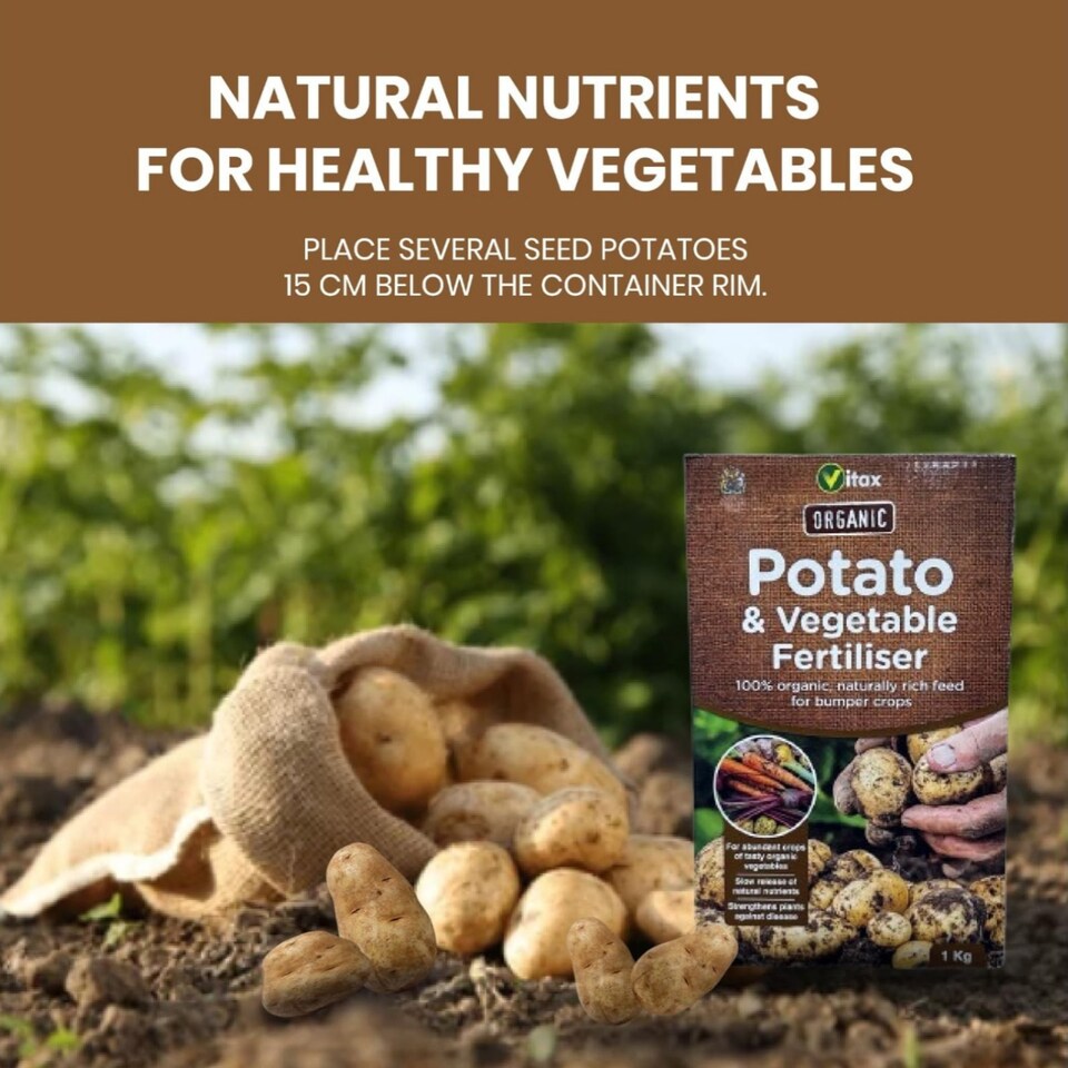 image 1 of Vitax Organic Potato Fertiliser 1Kg Slow Release Plant Food for Strong Growth and High Yield Potatoes and Vegetables
