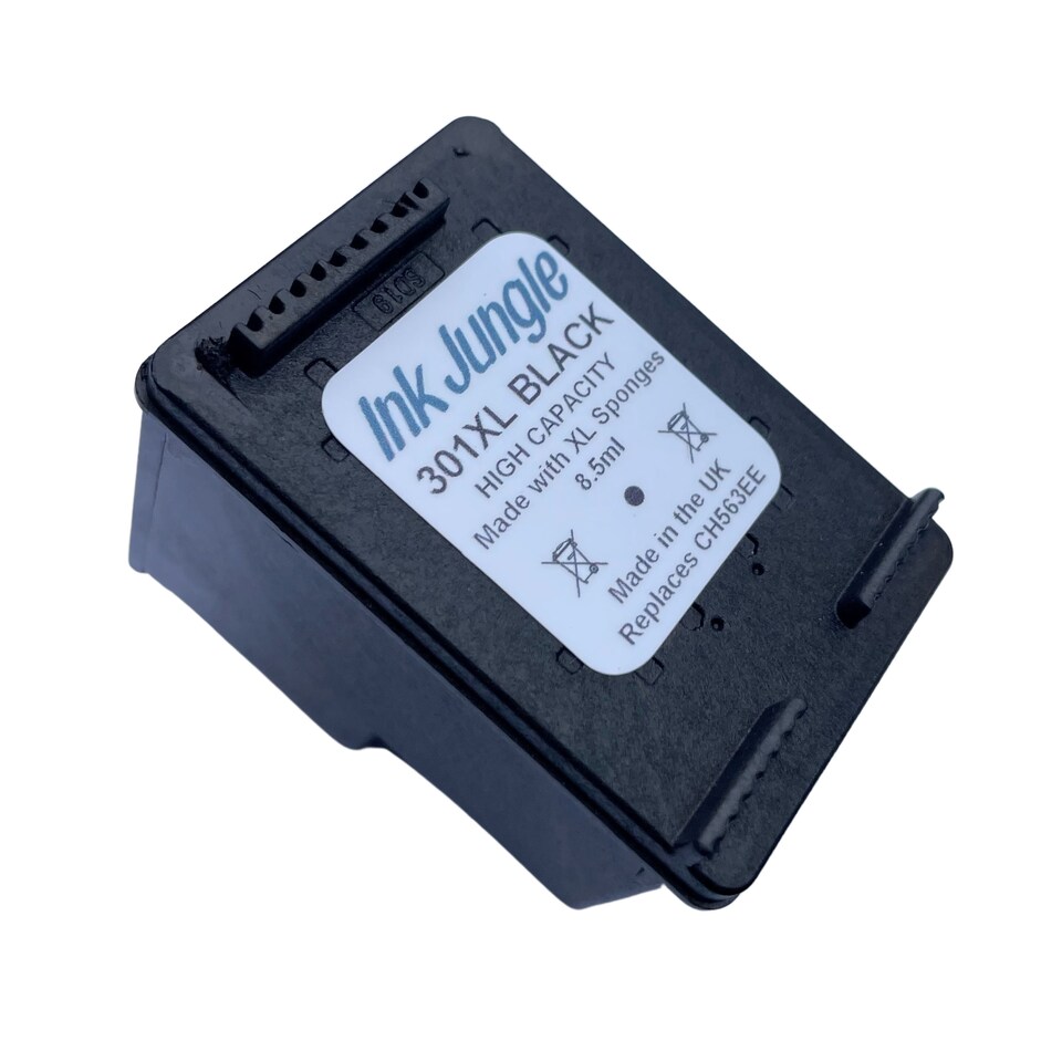 image 1 of Ink Jungle 301XL Black Refilled Ink Cartridge - Replaces HP 301XL Black