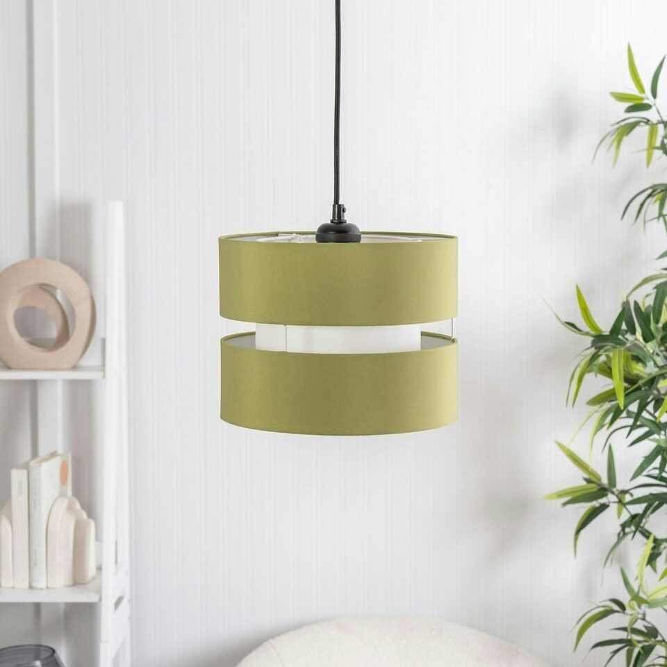 image 1 of ValueLights Sophia Pair Small Olive 2 Tier Ceiling Light Shades Green