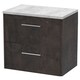 image 1 of Balterley Winshill Contemporary 2 Drawer Wall Hung Vanity Unit with Laminate Worktop, Woodgrain Dark Grey, 600mm
