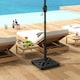 image 6 of Outsunny Parasol Base 15kg Garden Umbrella Stand with Cut-Out Design, Black