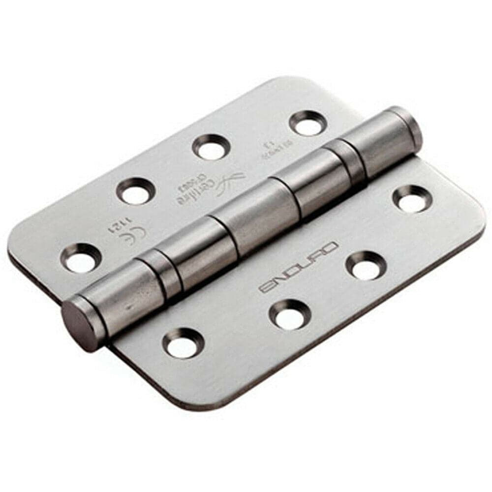 Loops PAIR 102 x 76 x 3mm 13 Ball Bearing Hinge Satin Stainless Steel Rounded Edge in Metallics